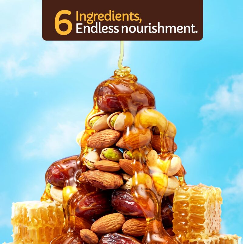 Farmley Date Bites, Dates Barfi Made with Dates, Pista, Cashews, Almonds, Honey and Pure Ghee, Dry Fruits Nuts, Healthy Snacks, Healthy Sweets, Gluten Free, No Refined Sugar, 200g (10 Pieces) - Image 7