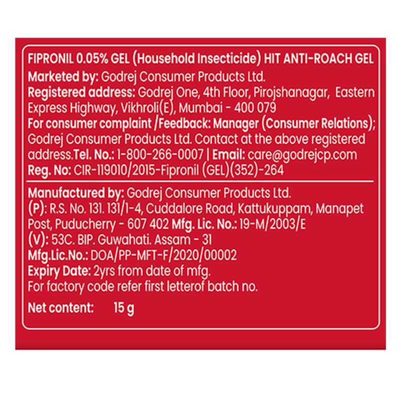 Hit Anti Roach Gel - Cockroach Killer (20G) | Kitchen Safe | Odourless | Fast And Convenient, Pack Of 1 - Image 8