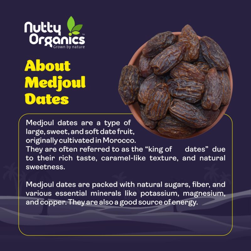 Nutty Organics Jumbo Medjoul Dates 200g | Premium Moroccan Medjool Khajoor | Large, Soft & Juicy | No Added Sugar | Preservative Free | Healthy Dry Fruits Snack | Resealable Pack - Image 3