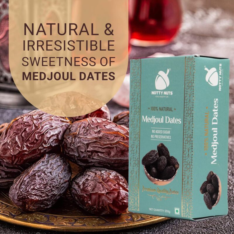 Notty Nuts -FOR A HEALTHY LIFE Medjool/Medjoul Dates (1000 Gm) | Jumbo Size Khajur/Khajoor | No Artificial Colours| Premium Dates Dry Fruits(250 Gm * 4) - Image 3