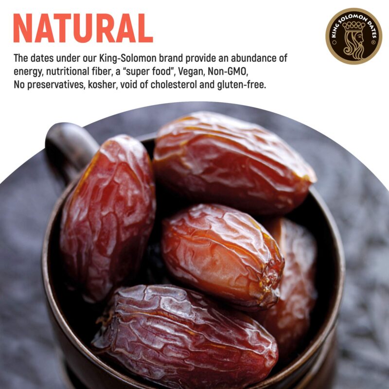 King Solomon Premium Medjool Dates, Super Large Size, 500g | Large Size Israeli Khajur | Natural Sweet Khajoor, Rich in Fiber & Energy | Ideal Festive Gifting Pack - Image 3
