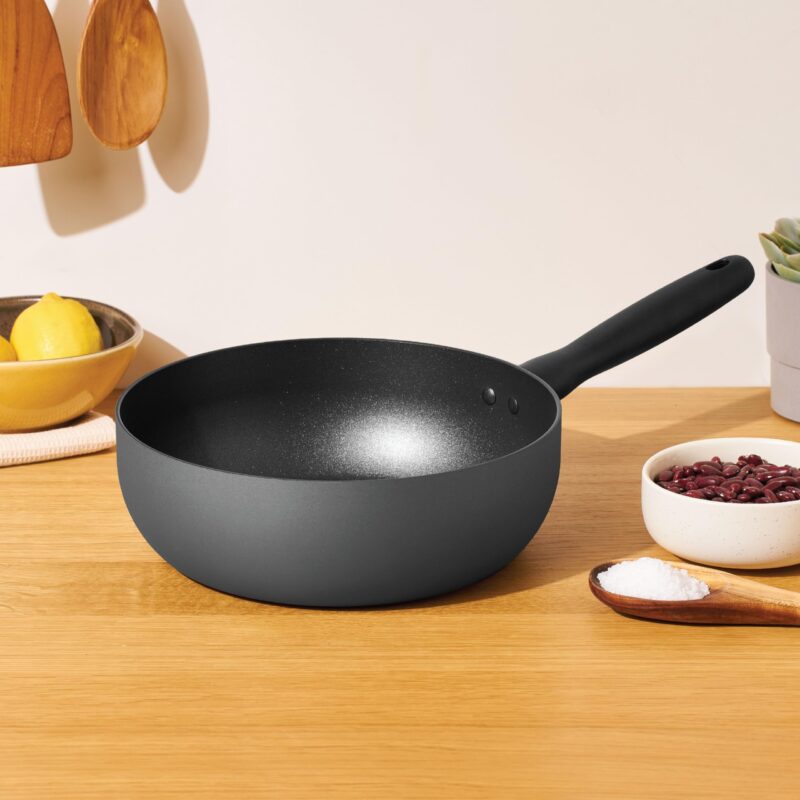 Meyer Bauhaus Aluminum Nonstick Casserole + Saucier Cookware Set with Interchangeable Lid | Non Stick Cookware Set | Cooking Set for Kitchen | Induction Cookware, 24cm, Grey - Image 6