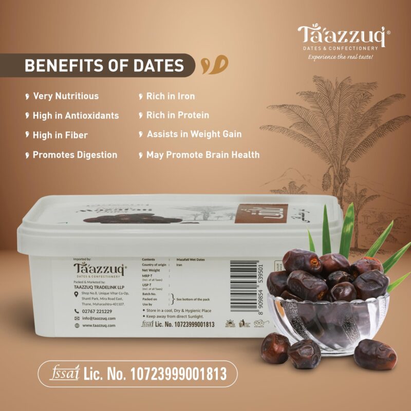 TAAZZUQ Dates Original Mazafati Dates | Plastic Box | 450g - Image 3