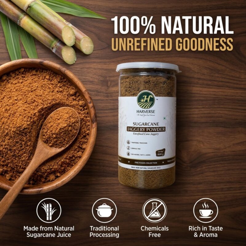 Jaggery Powder 600g – Traditional Sugarcane Gur, Fine Powdered Sweetener for Tea, Coffee, Sweets & Cooking, Natural Sugar Alternative to White Sugar - Image 2