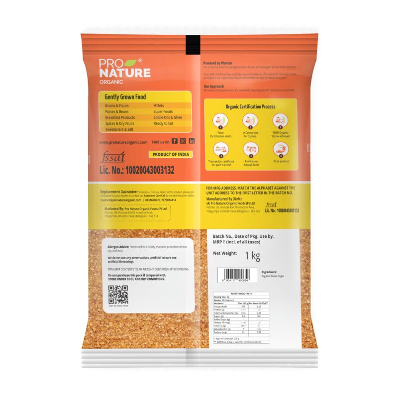 Pro Nature Organic Brown Sugar | Natural Brown Sugar For Healthy Sweetening - 1kg - Image 2