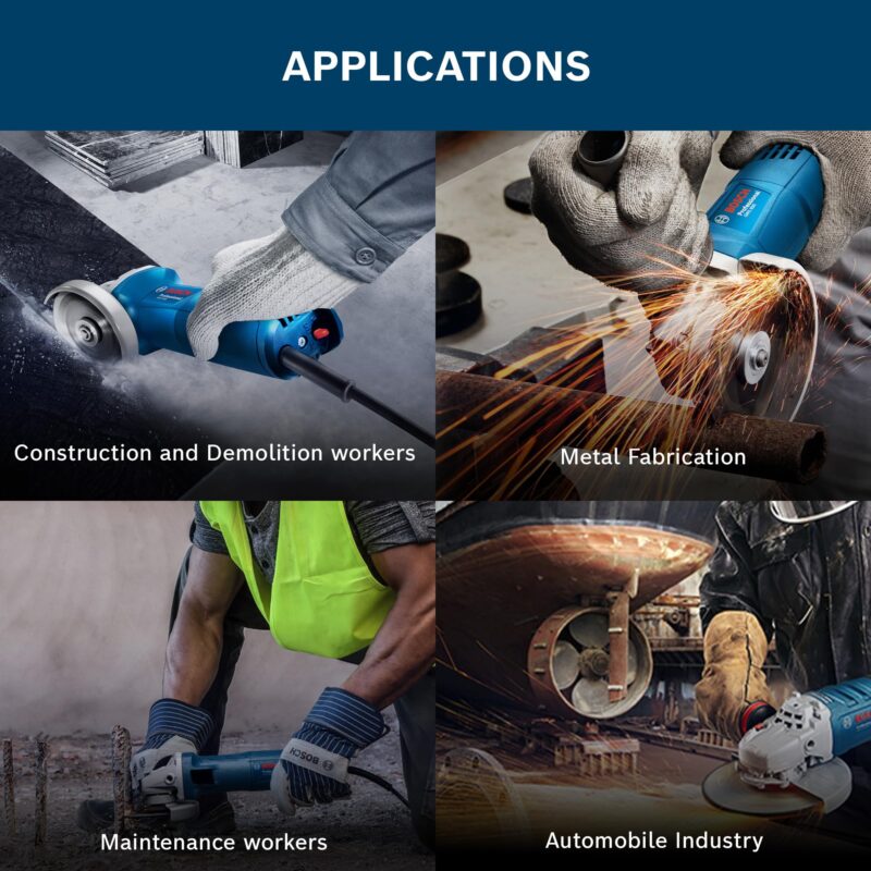 BOSCH Professional GWS 600 Angle Grinder | 670W Power | No-load Speed of 11000 RPM | Versatile Cutting and Grinding Tool | M10 Grinding Spindle Thread | 100 mm Disc | 1 Year Warranty - Image 7