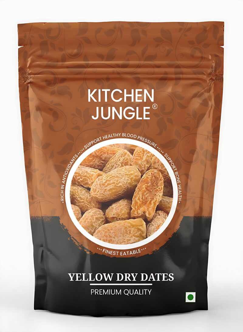 Kitchen Jungle Dates Dry Yellow/Sukha Khajoor Jumbo (Pila Chuara) 1 Kg
