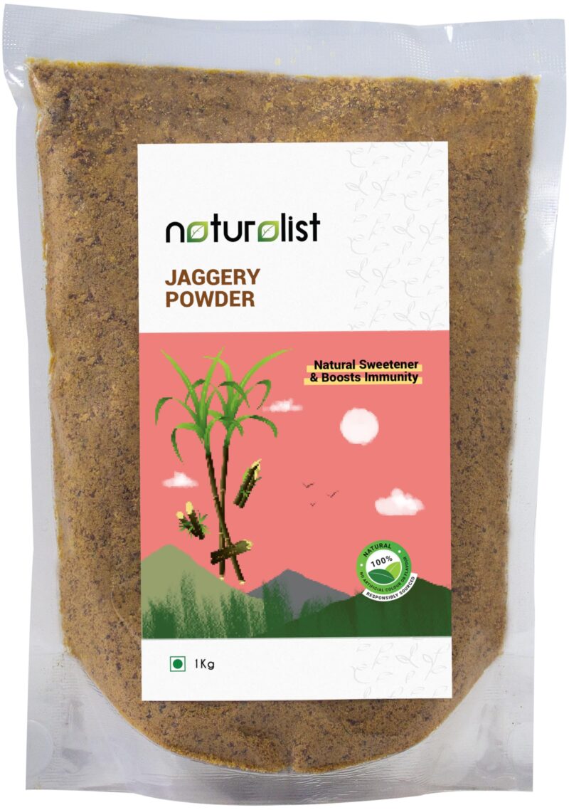 Naturalist Jaggery Powder - 1 Kg | Chemical Free | No Additives | Healthier Sugar Substitute | Sweetener, Immunity Booster Sugarcane Gud | | Rich In Iron & Minerals