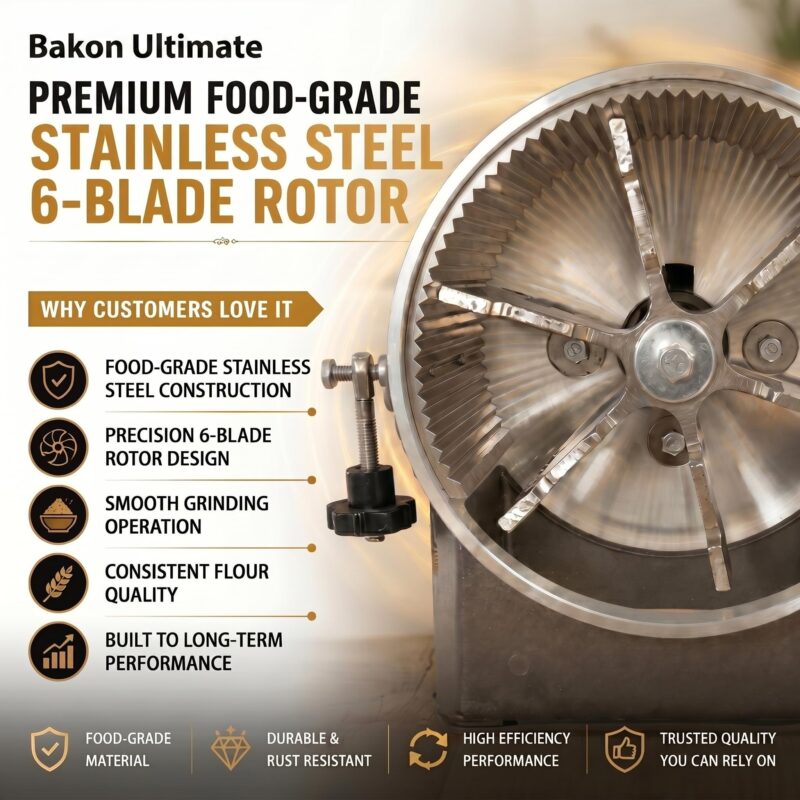 ShreejiFine BakonP Ultimate Atta Chakki | Stainless Steel Chamber| Stainless Steel Grinder| Premium Cabinet | Brass Jali Set | Multi Grain | Elastic Free Cloth Filter | Low Noice | Work on 5.0 AMP - Image 3