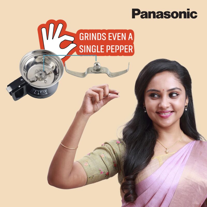 Panasonic Heavy Duty Mixer Grinder For Kitchen MX-AE486 (Light Blue) Monster Series Powerful 2000W Motor |3 Stainless Steel Multipurpose + 1 Juicer Jar |Warranty 2 Years on Product & 5 Years on Motor - Image 5