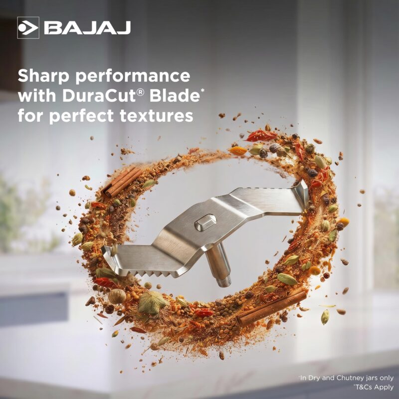 Bajaj Military Series Rex 750W 4 Jar Mixer Grinder | DuraCut Blades | 2-In-1 Function Blade In Dry Jar | 2 Yrs Warranty 【Red/Black】 - Image 5