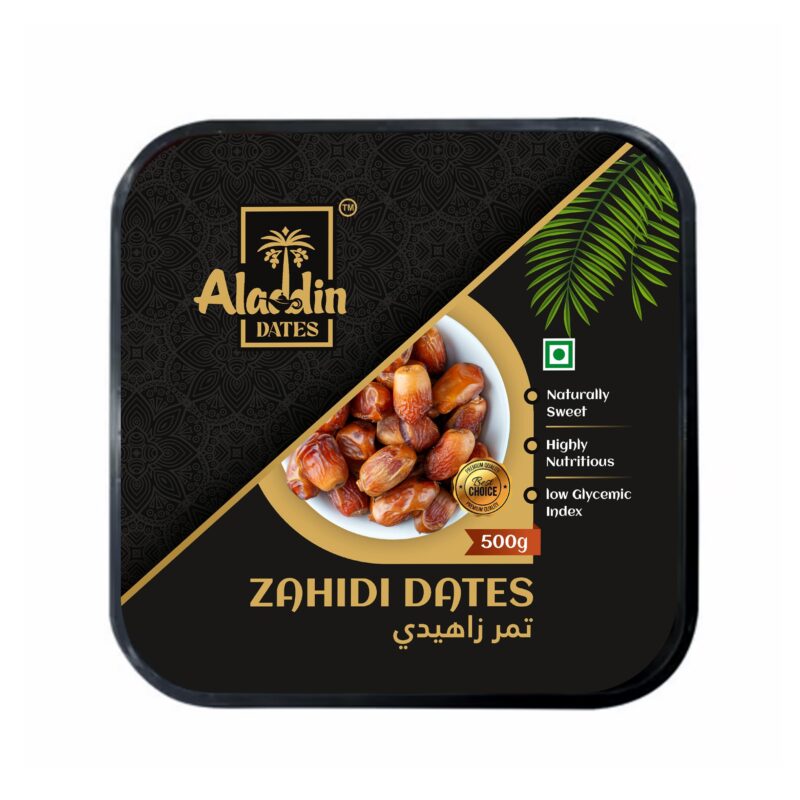Aladdin Dates Premium Dried Zahidi Brown Dates 500 gram, Khajur/Khajoor Dry Fruits, Energy Booster, High Fibre, Soft & Juicy, Healthy Snacks - Image 2