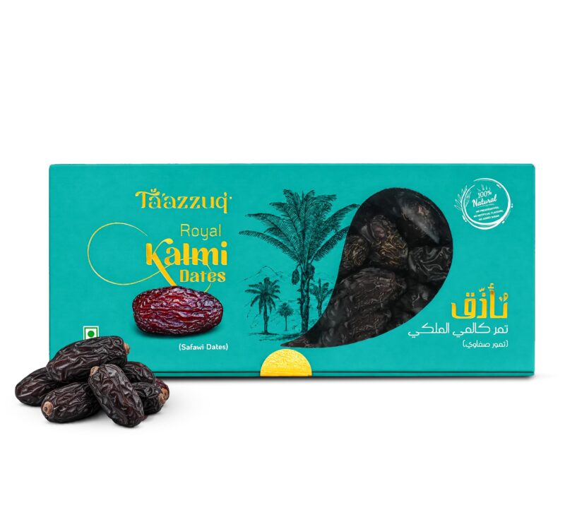 Taazzuq Royal Kalmi Safawi Dates 450g | Dates from Saudi Arabia | Natural Sweet & Soft Dry Fruits | No Added Sugar, No Preservatives | Healthy Snack for Daily Energy