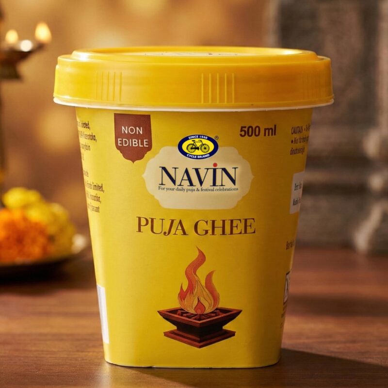 Cycle Pure Navin Puja Ghee 500ml | Non-edible Ghee for Diyas/Lamps, Aarti & Rituals | Pack of 1