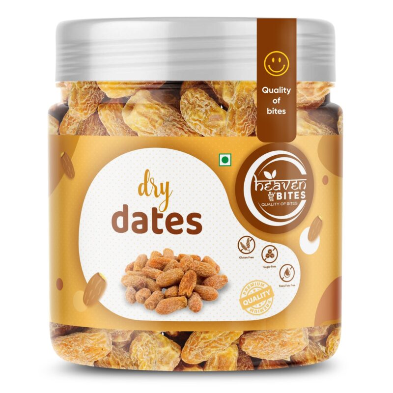 Heaven Bites Yellow Dry Dates 250 gm Pack | Sukha Khajoor | Pila Chuara | Kharik | Fresh, Pure & Natural Dry Fruit 250gm