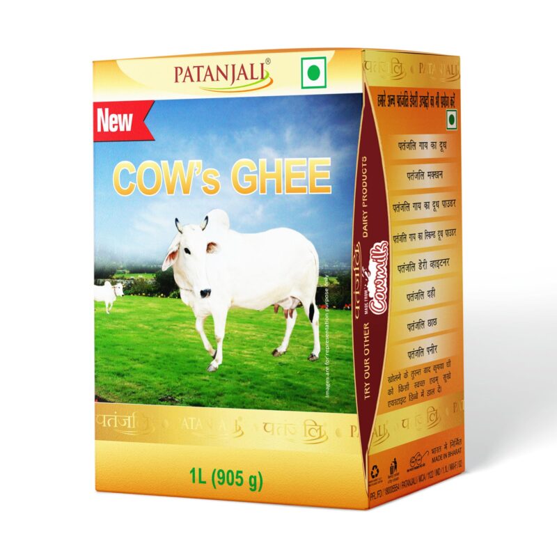 Patanjali Premium Cow Ghee Tetra Pack 1L - Pure Danedar Rich Aroma Gau Ghrita Cow Milk Ghee | Suitable for Cooking Sweets & Daily Use | No Additives