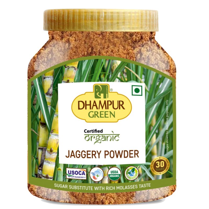 Dhampur Green Organic Jaggery Powder, 800G | Desi Gur Shakkar Powder | Source Of Minerals | Healthier Substitute For White Sugar | Free From Chemical Fertilizers, Preservatives | Natural Traditional Sweetener