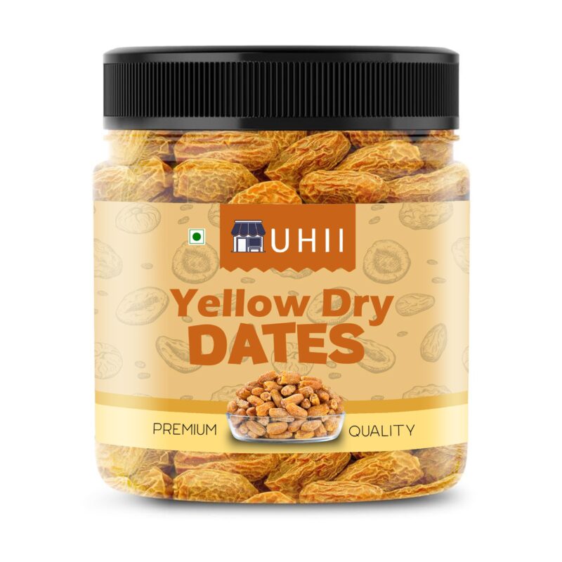 UHII Yellow Dry Dates 1kg | Sukha Khajoor Chuara Kharik | Energy-Rich Superfood for Immunity | Soft, Rich & Naturally Sweet | Ideal for Pooja, Prasad, and Traditional Recipes