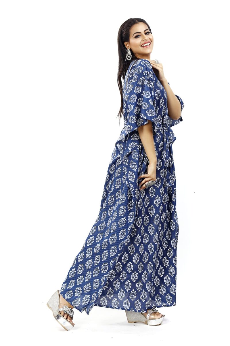 Shri Ganesh Impex Maxi Kaftan for Women, Pure Cotton Nighty, Loungewear Kaftan | Hand Block Printed Wome0n Nighty | Free Size (Multi 20, Cotton) - Image 5