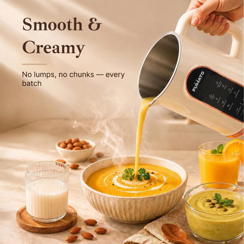 The Better Home Fumato 1.5L 800W Portable Soup Maker | Multipurpose Heating Blender with 8 Presets | 304 Stainless Steel Inner Body & Blades | Auto Shut-Off | 1-Year Warranty - Image 7