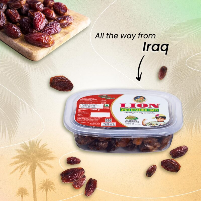Lion Dates Qyno Deseeded Dates 1.5Kg (3 Packs, Each 500G) - Dry Fruits - Healthy & Nutritious Snack - Rich In Protein & Vitamins - Seedless Khajoor Or Khajur, Fresh - Image 4