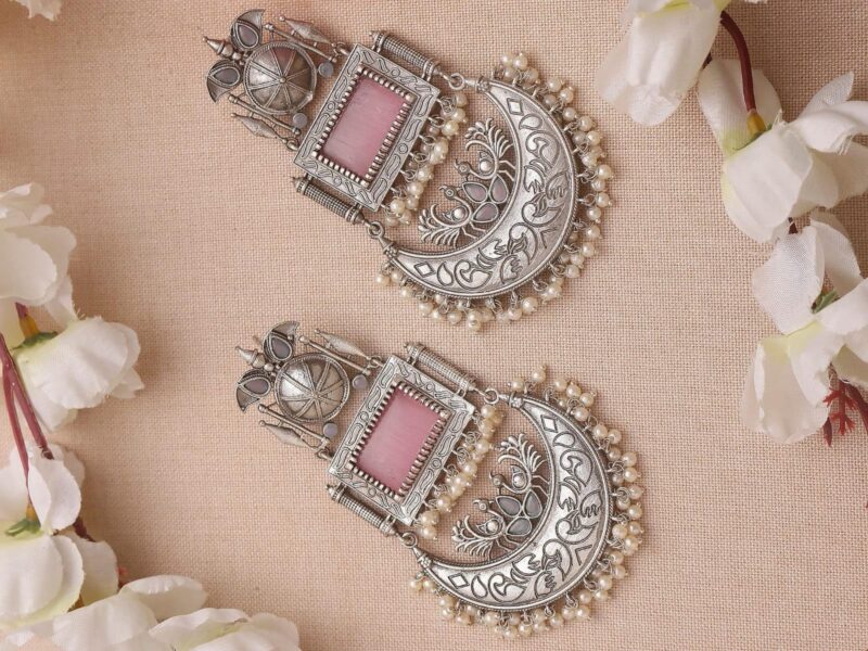 Women’s Jhumka Jewelry | Lightweight Drop Hanging Earrings Pink - Image 5
