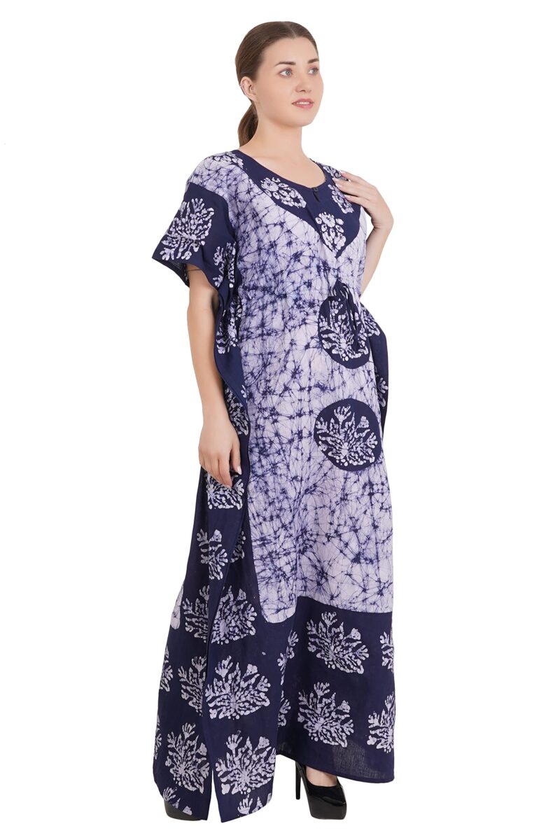 Onekbhalo Women's Cotton Kaftan Combo Floral Maxi Nightgown Multicolor_L - Image 3