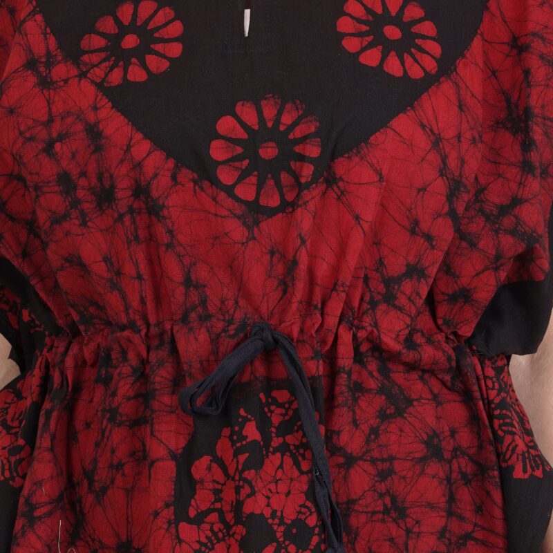 Onekbhalo Women's Cotton Kaftan Floral Maxi Nighty (Free Size, Maroon) - Image 5