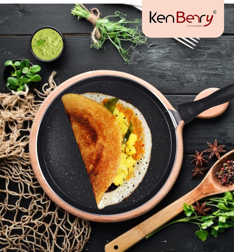 KenBerry Granite Finish Signature Thick Tawa 31 cm Diameter (Non-Induction Base, Aluminium, Non-Stick) - Image 5
