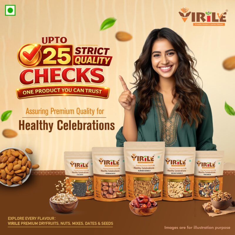 VIRILE Premium Omani Dates 200g | Khajur, Khajoor | Dry Fruits | Healthy Snacks | Dry Dates | No Preservatives - Image 4