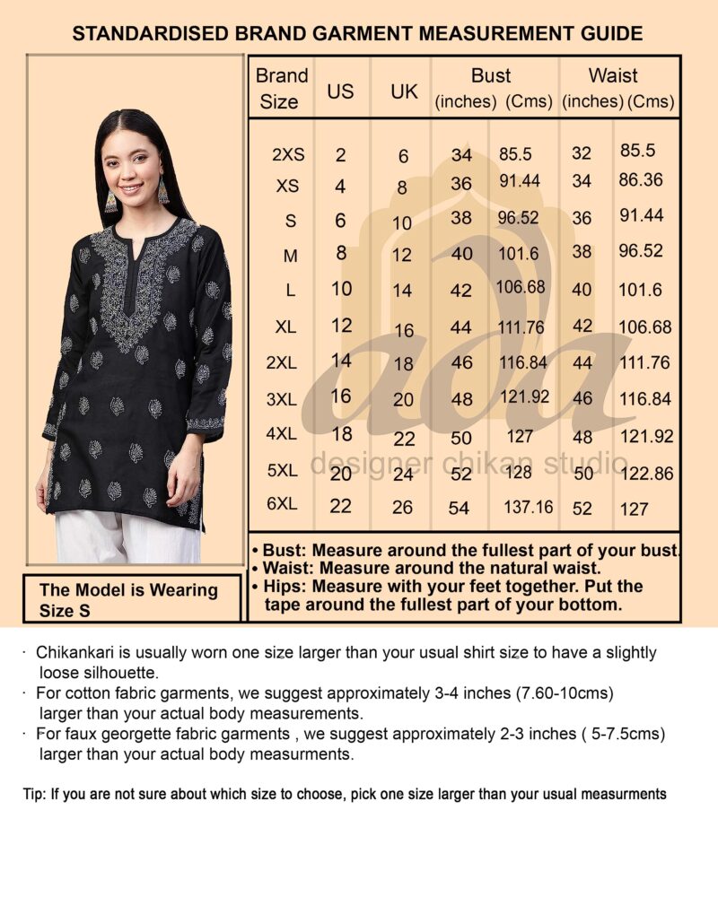 Ada Hand Embroidered Chikankari Red Cotton Top for Women A911387 (S) - Image 3