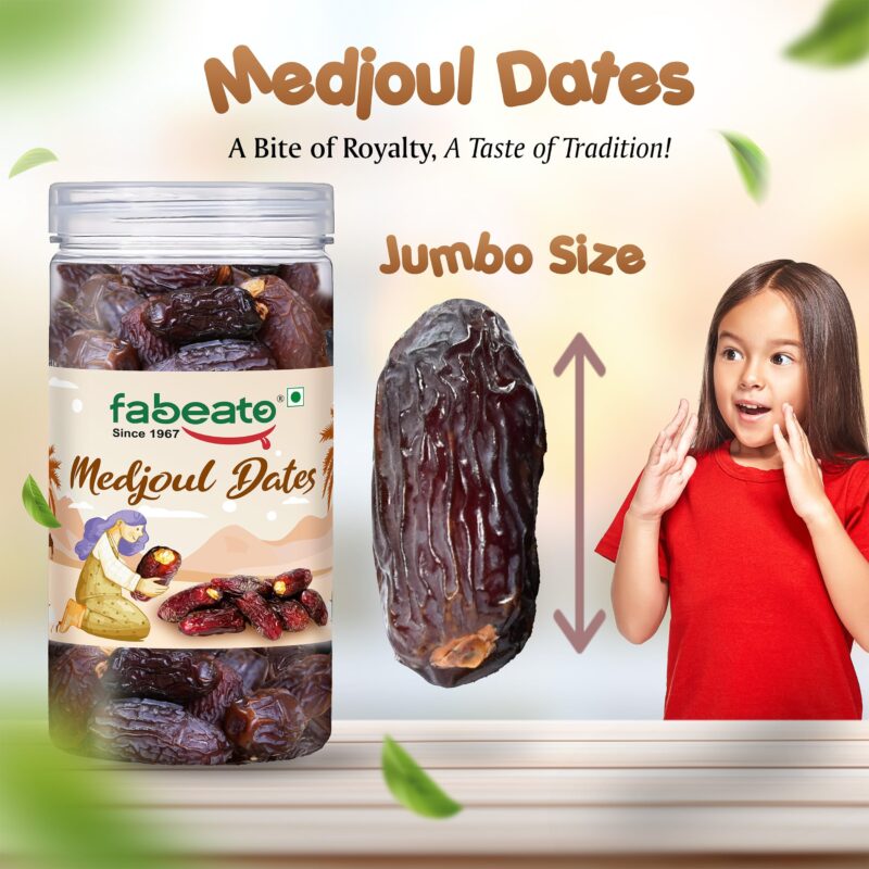 Fabeato Jumbo Medjoul Dates 400g |100% Natural, No Additives, Khajur, Khajoor, Dry Dates, Healthy Snack, Rich in Fiber,Potassium, Antioxidants & Essential Nutrients (Medjool) - Image 5