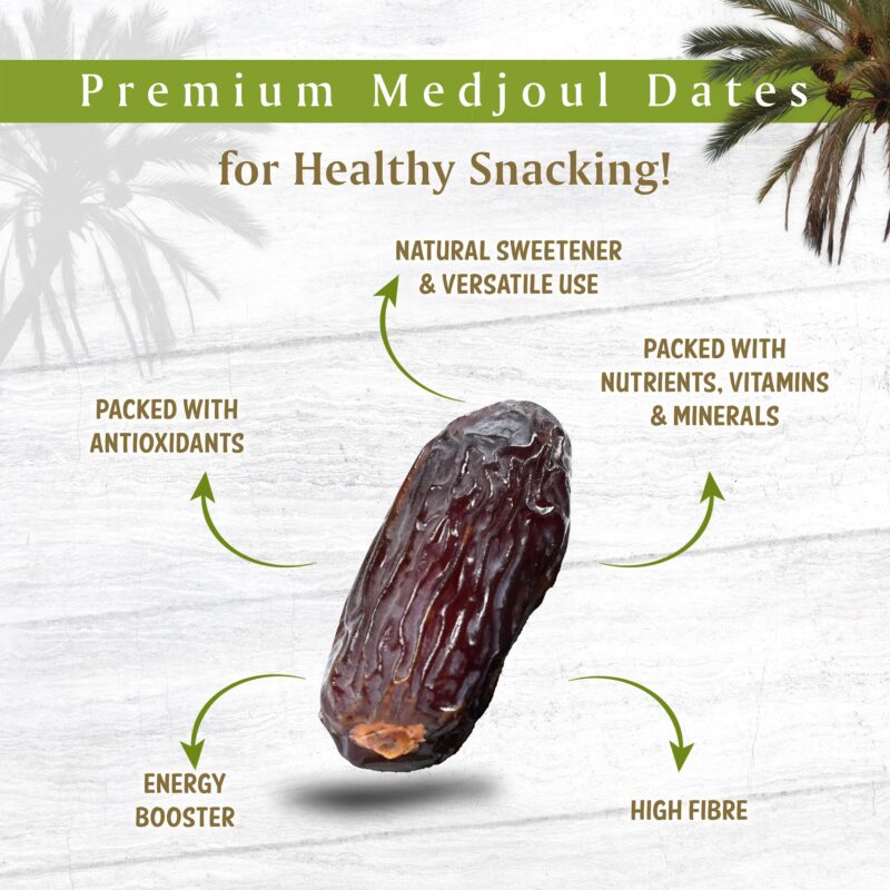 Fabeato Jumbo Medjoul Dates 400g |100% Natural, No Additives, Khajur, Khajoor, Dry Dates, Healthy Snack, Rich in Fiber,Potassium, Antioxidants & Essential Nutrients (Medjool) - Image 4