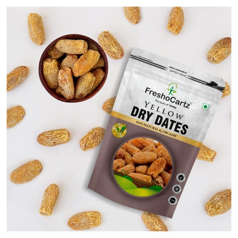 FreshoCartz Peela Sukha Khajoor 1kg | Yellow Dry Dates | Dry Fruits Dates | Authentic Indian Kharek | Natural Chuhara | Pili Kharak Pouch Pack | Ideal for Pooja, Prasad, and Traditional Recipes - Image 7